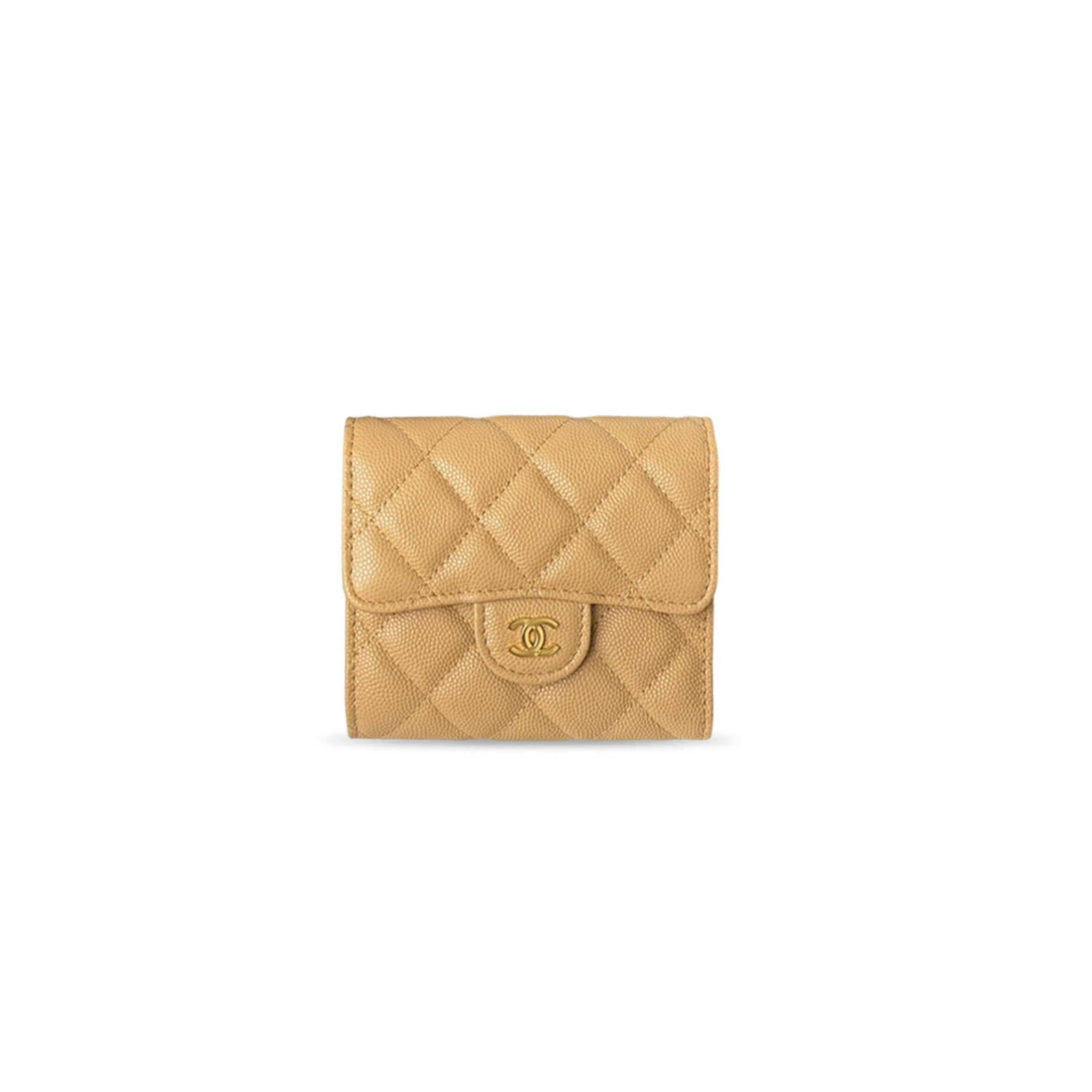 CHANEL CAVIAR QUILTED COMPACT FLAP WALLET (11.5*10.5*3cm)